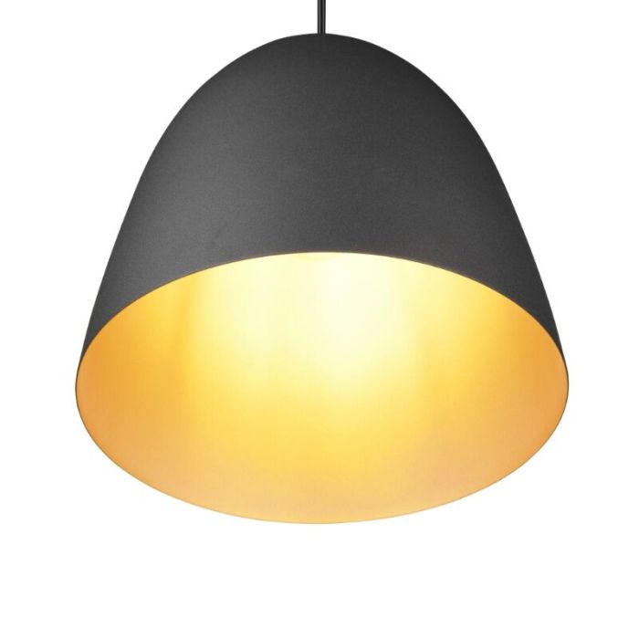 Schwarze Pendelleuchte Halbkugel Modern, Ingmar
