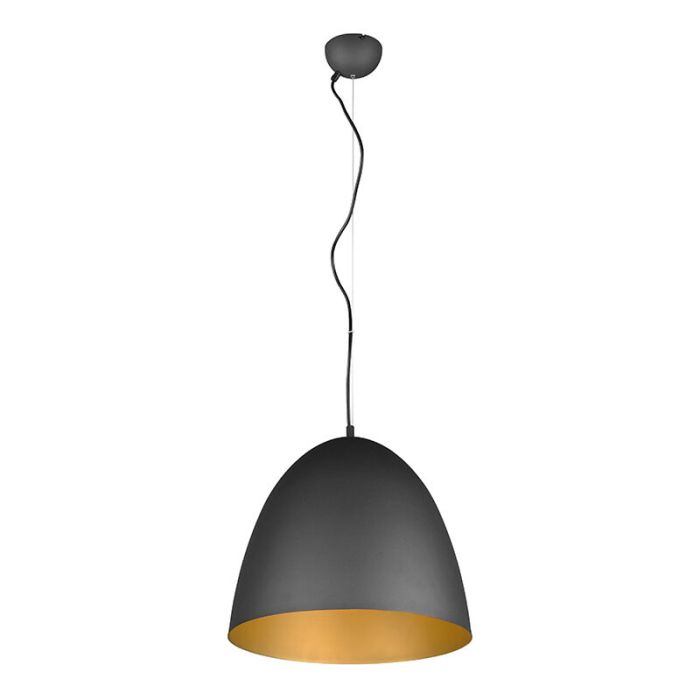 Schwarze Pendelleuchte Halbkugel Modern, Ingmar
