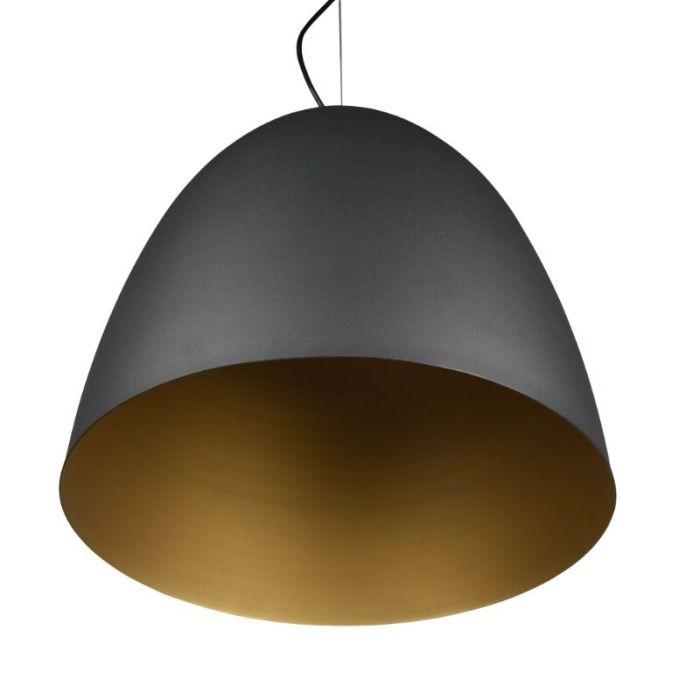 Schwarze Pendelleuchte Halbkugel Modern, Ingmar