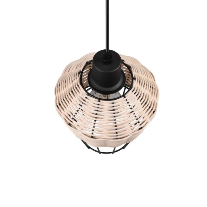 Rattan Pendelleuchte Braun, Mirne