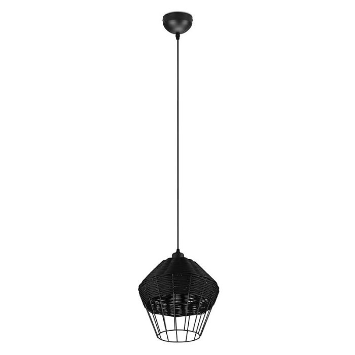 Rattan Pendelleuchte Schwarz, Mirne