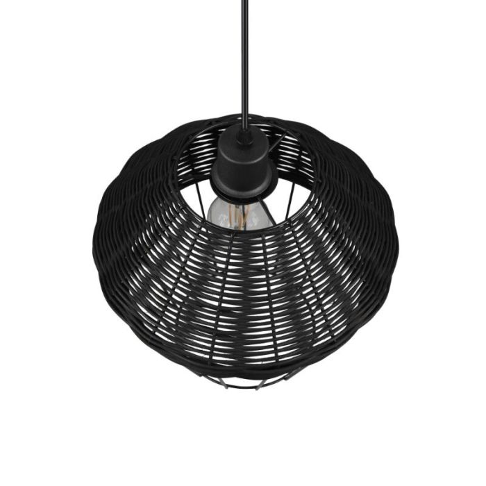Rattan Pendelleuchte Schwarz, Mirne