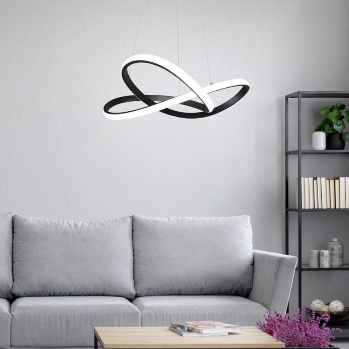 Schwarze Pendelleuchte Modern, Aby, 27W, 3000K LED