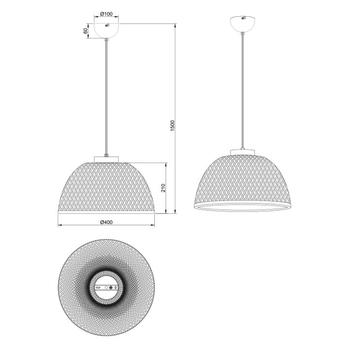 Rattan Pendelleuchte Braun, Laut