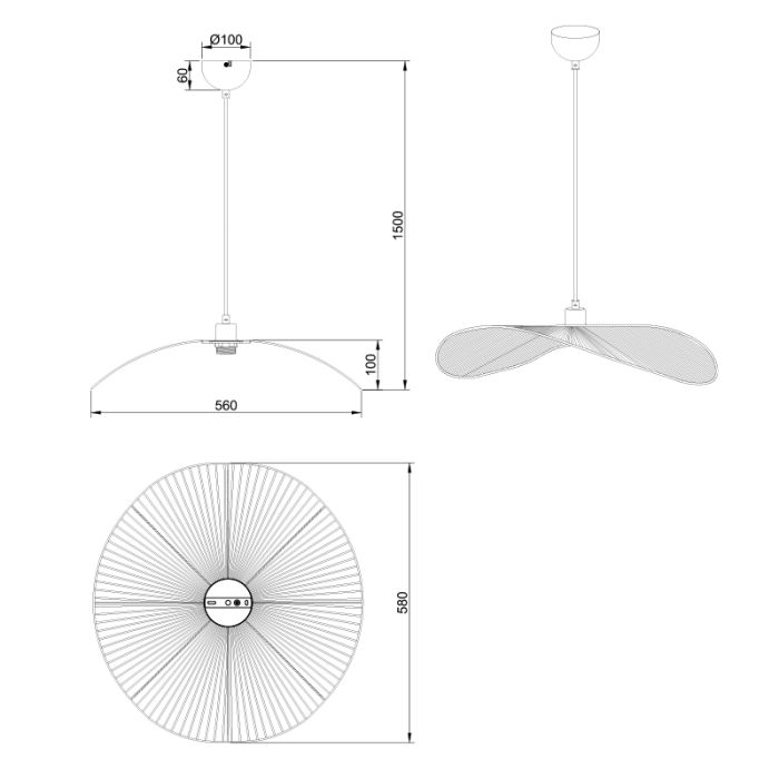 Papier Pendelleuchte Braun, Lykke