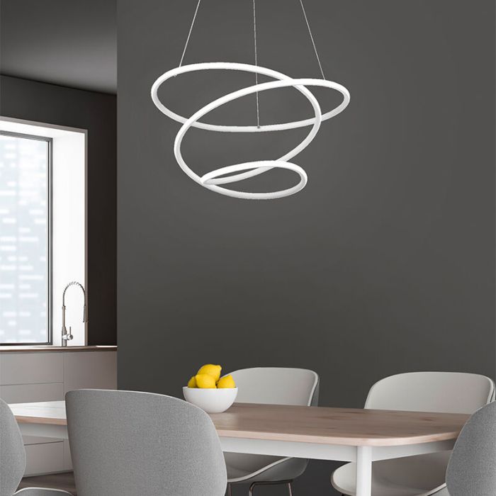 Weiße Pendelleuchte Esszimmer Design, Marell, 36W, 4000K LED, 3-stufig dimmbar