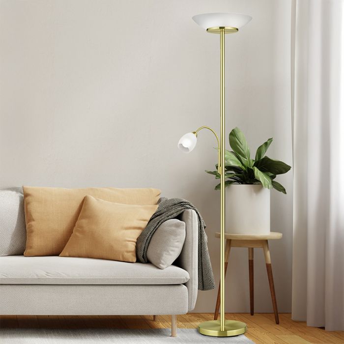 Messing Leselampe Stehlampe Modern, Larry