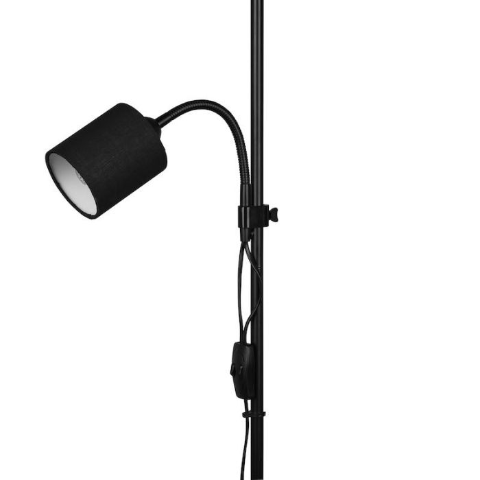 Schwarze Leselampe Stehlampe Modern, Edina, mit Schalter