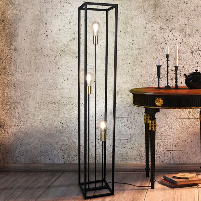 Schwarze Stehlampe Modern, Fabrice, mit Schalter
