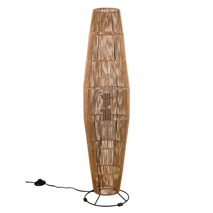 Papier Stehlampe Braun, Fleurtje, mit Schalter