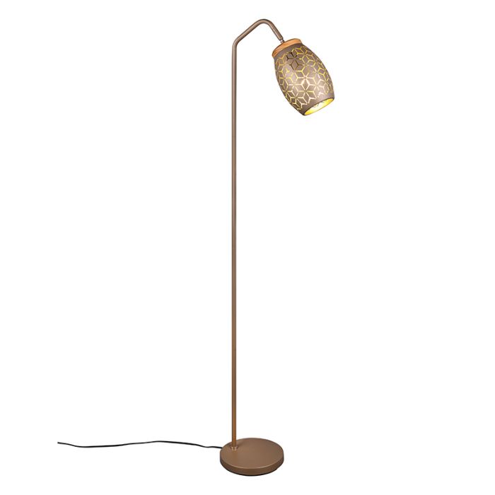 Braune Stehlampe Modern, Delana, mit Schalter