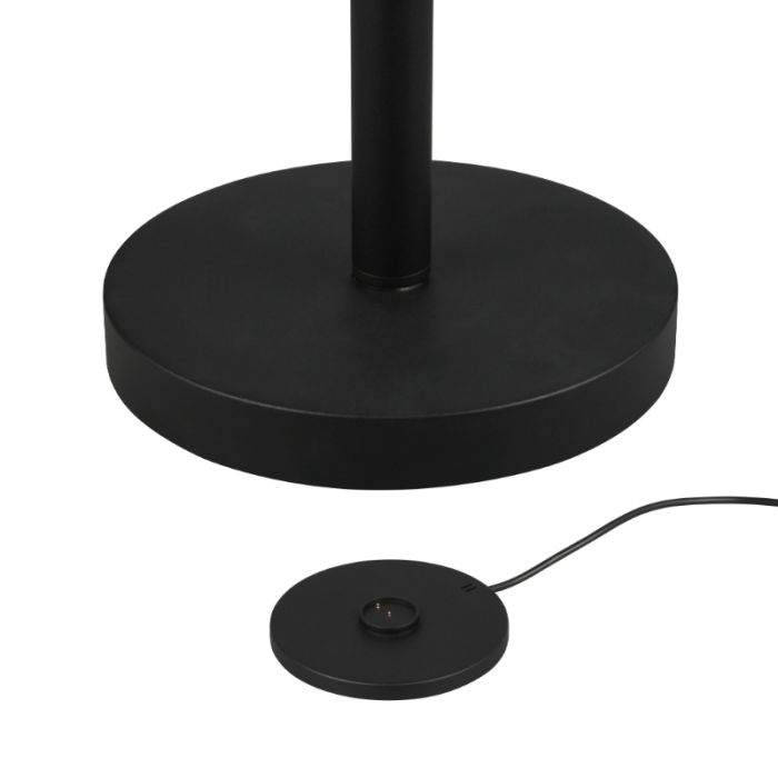 Schwarze aufladbare Stehlampe Modern, Peniguet, 3W, warm- bis kaltweiß einstellbare LED, mit Touch-Dimmer