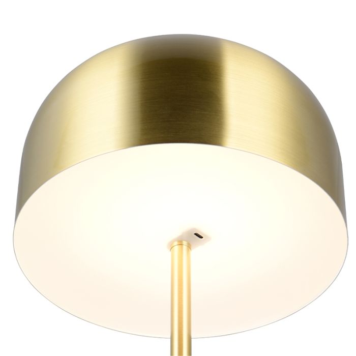 Messing aufladbare Stehlampe Modern, Dustin, 2,5W, 3000K LED, 3-stufig dimmbar