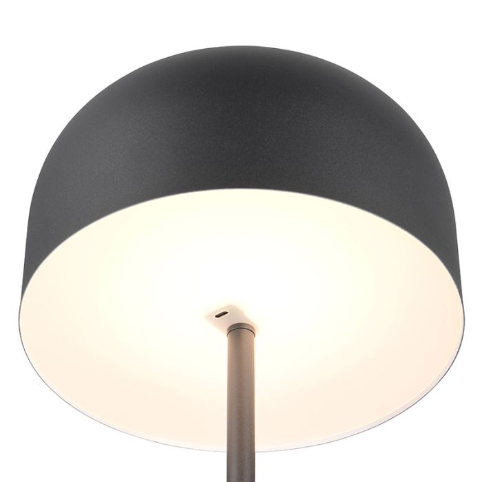 Schwarze aufladbare Stehlampe Modern, Dustin, 2,5W, 3000K LED, 3-stufig dimmbar