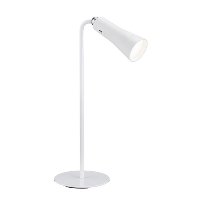 Weiße Tischleuchte Metall, Remko, 2W, 3000K LED, mit Touch-Dimmer