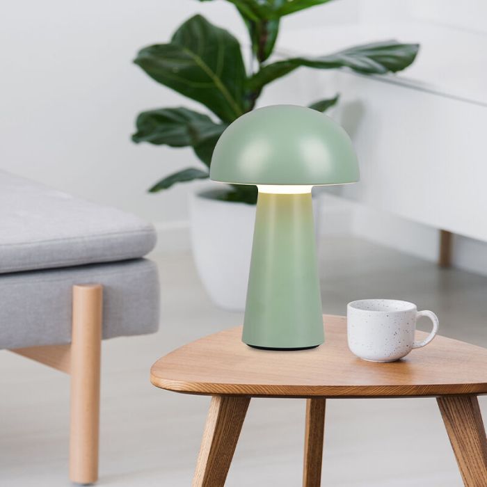 Grüne Außen Tischleuchte Modern, Rachelle, 2W, 3000K LED, IP44, 3-stufig dimmbar
