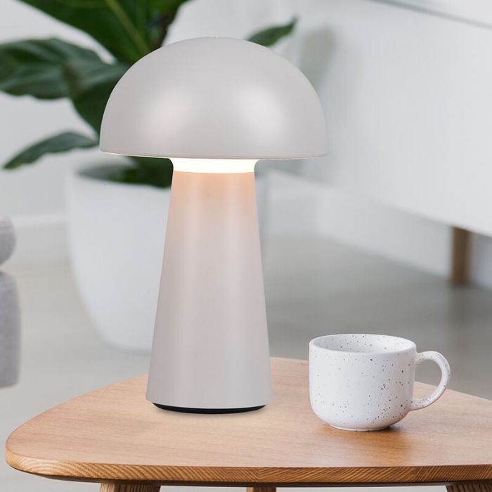 Graue Außen Tischleuchte Modern, Rachelle, 2W, 3000K LED, IP44, 3-stufig dimmbar