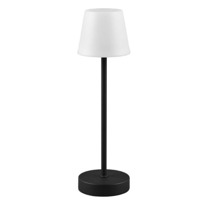 Schwarze aufladbare Tischlampe Kunststoff, Suman, 2W, warm- bis kaltweiß einstellbare LED, IP44, mit Touch-Dimmer