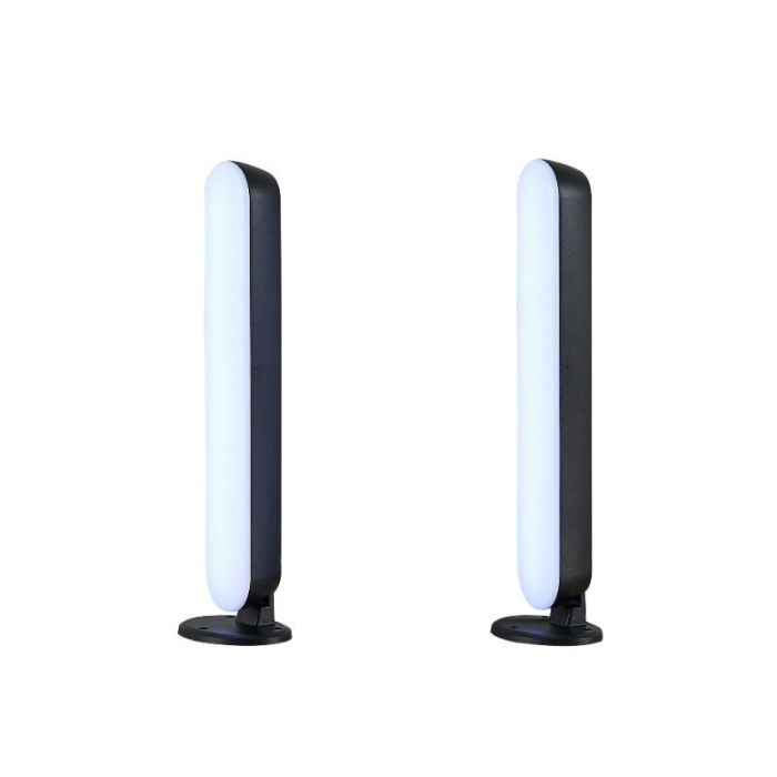 2 schwarze Tischleuchten Modern, Umit, 3W, RGB LED, mit Fernbedienung