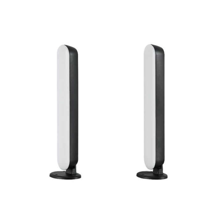 2 schwarze Tischleuchten Modern, Umit, 3W, RGB LED, mit Fernbedienung