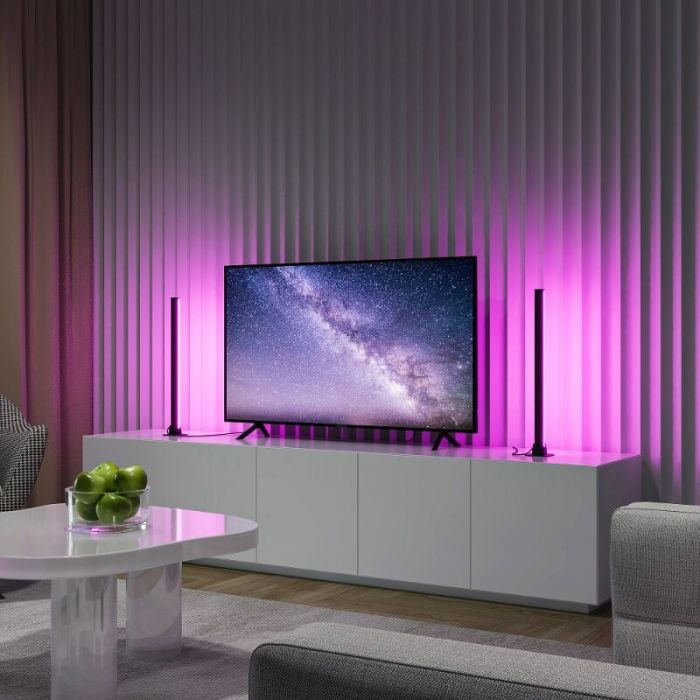 Schwarze Tischleuchte Modern, Wissal, 5W, RGB LED, mit Fernbedienung