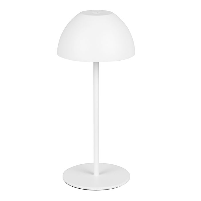 Weiße aufladbare Tischlampe Kunststoff, Mikhail, 2W, 3000K LED, IP44, mit Touch-Dimmer