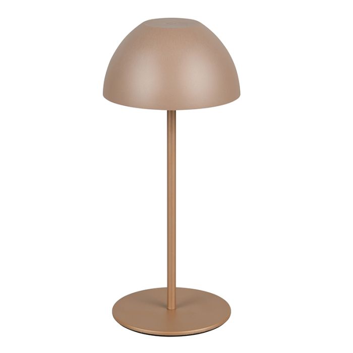 Braune aufladbare Tischlampe Kunststoff, Mikhail, 2W, 3000K LED, IP44, mit Touch-Dimmer