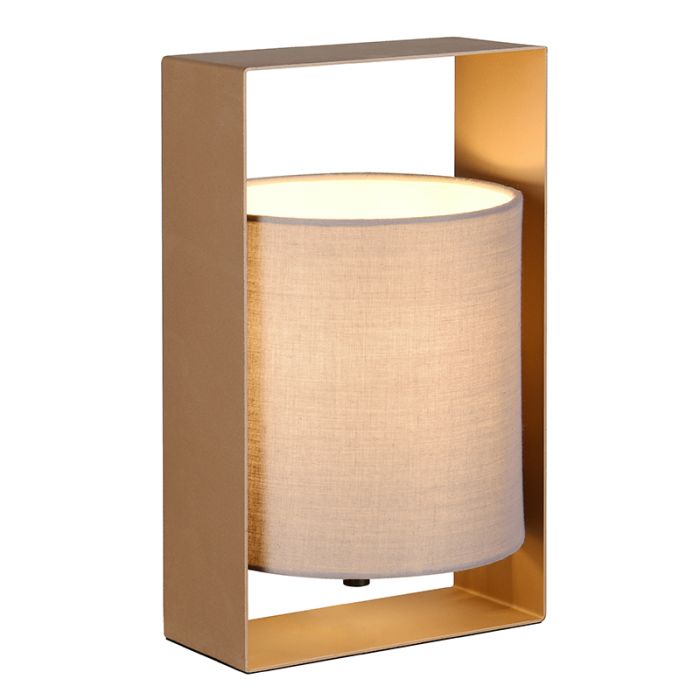Braune Tischleuchte Modern, Radhika, mit Schalter