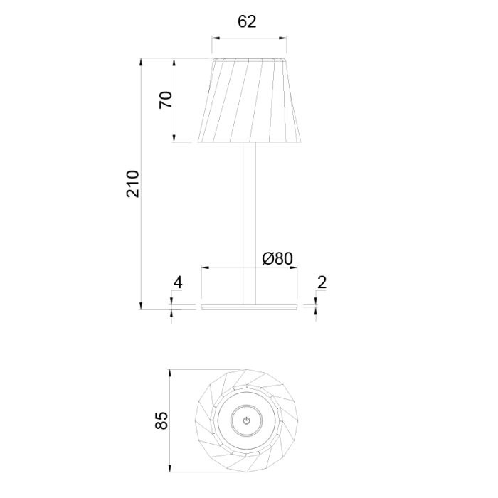 Weiße aufladbare Tischlampe Metall, Priya, 1,6W, warm- bis kaltweiß einstellbare LED, 3-stufig dimmbar