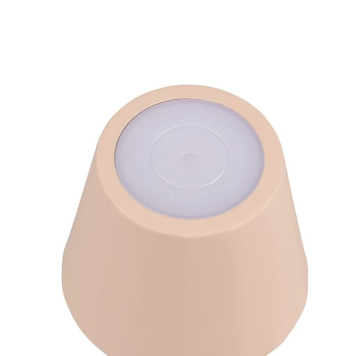 Braune aufladbare Tischlampe Metall, Priya, 1,6W, warm- bis kaltweiß einstellbare LED, 3-stufig dimmbar