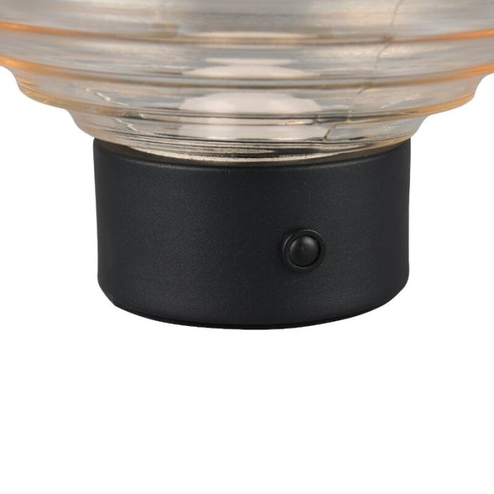 Schwarze aufladbare Tischlampe Retro, Walid, 2W, 3000K LED, mit Touch-Dimmer