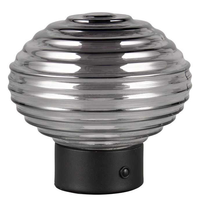 Schwarze aufladbare Tischlampe Retro, Walid, 2W, 3000K LED, mit Touch-Dimmer