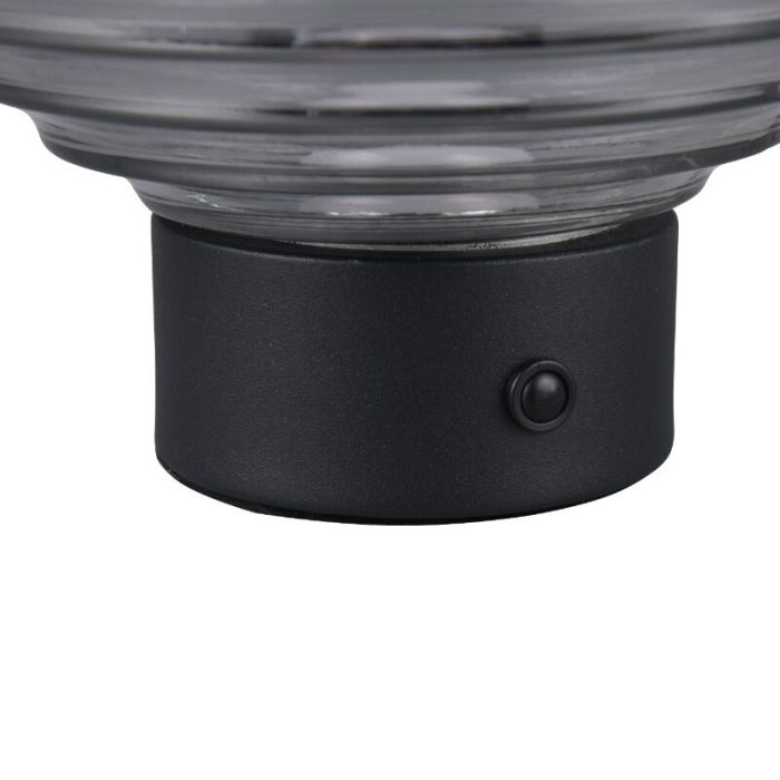 Schwarze aufladbare Tischlampe Retro, Walid, 2W, 3000K LED, mit Touch-Dimmer