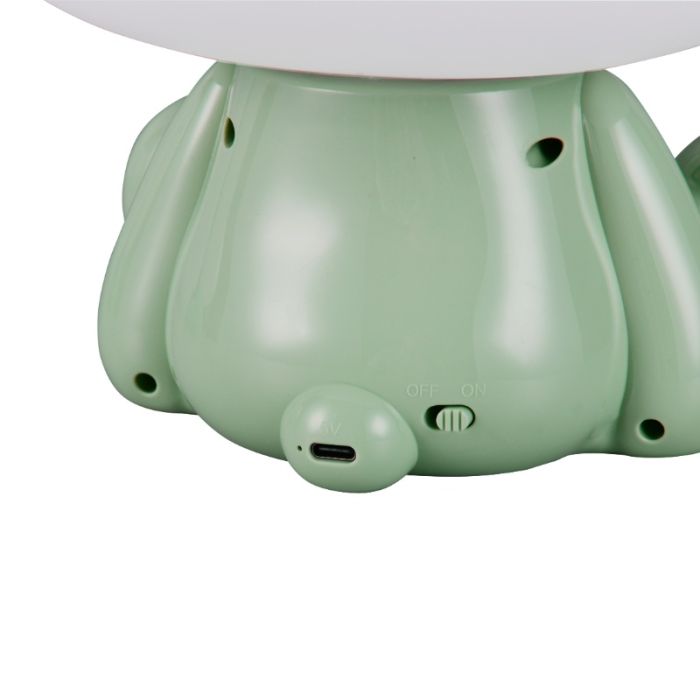 Grüne Kinderzimmer Tischleuchte Kunststoff, Lumibear, 0,3W, RGB LED, mit Schalter