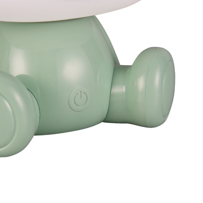 Grüne Kinderzimmer Tischleuchte Kunststoff, Lumibear, 0,3W, RGB LED, mit Schalter