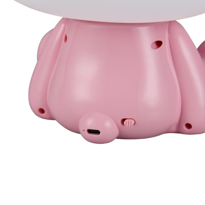 Rosa Kinderzimmer Tischleuchte Kunststoff, Lumibear, 0,3W, RGB LED, mit Schalter