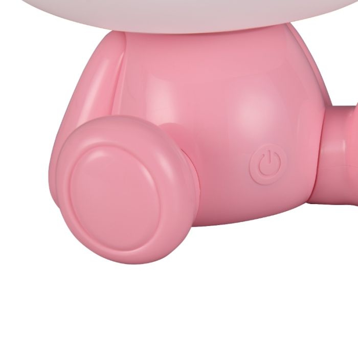 Rosa Kinderzimmer Tischleuchte Kunststoff, Lumibear, 0,3W, RGB LED, mit Schalter