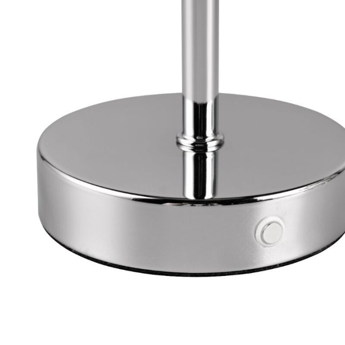 Chrom aufladbare Tischlampe Modern, Dustin, 1W, 3000K LED, mit Touch-Dimmer