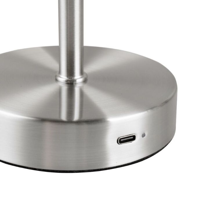 Nickel aufladbare Tischlampe Modern, Dustin, 1W, 3000K LED, mit Touch-Dimmer