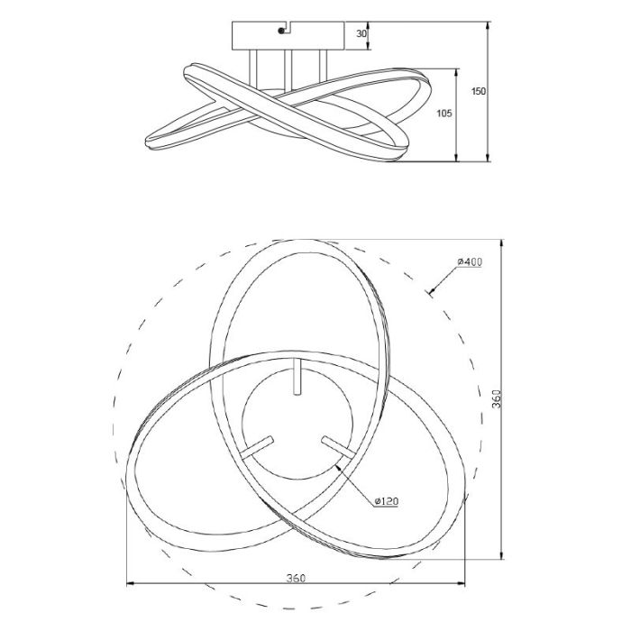 Weiße Deckenleuchte Design, Suat, 16W, 4000K LED