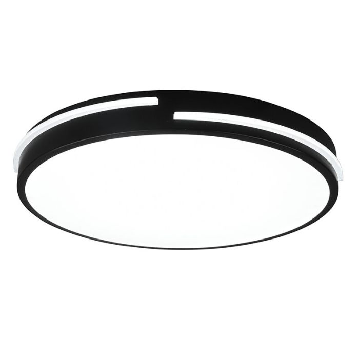 Schwarze Deckenlampe Modern, Fadi, 24W, warm- bis kaltweiß einstellbare LED, mit Fernbedienung