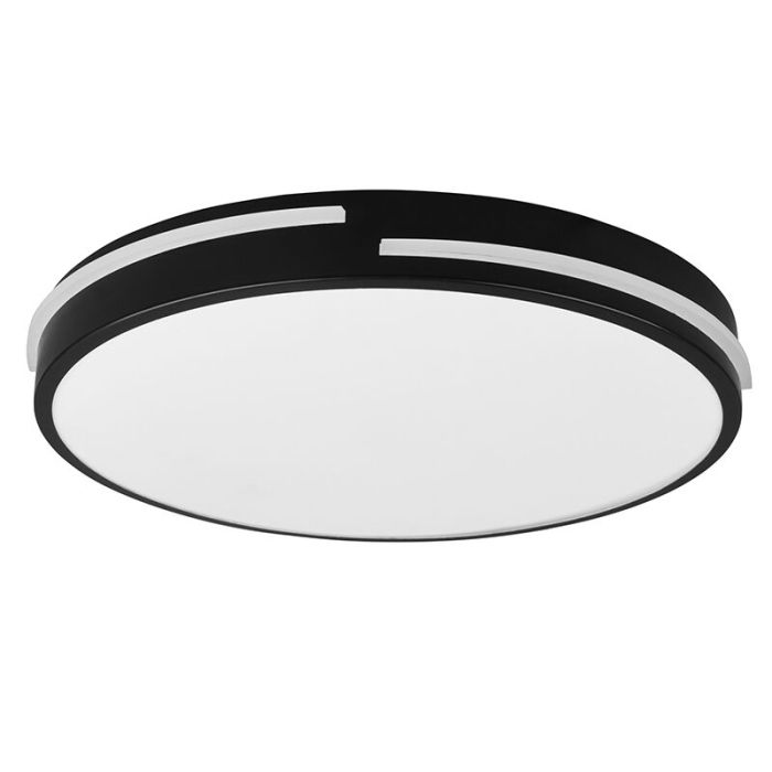 Schwarze Deckenlampe Modern, Fadi, 24W, warm- bis kaltweiß einstellbare LED, mit Fernbedienung