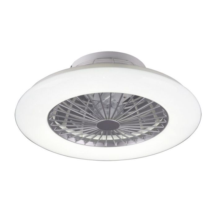 Graue Deckenventilator Modern, Damyan, 30W, warm- bis kaltweiß einstellbare LED, mit Fernbedienung