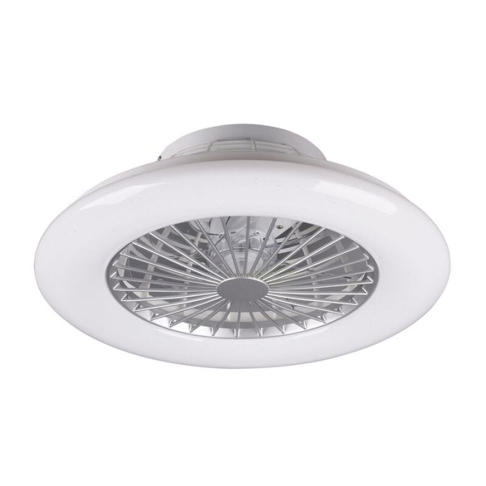 Graue Deckenventilator Modern, Damyan, 30W, warm- bis kaltweiß einstellbare LED, mit Fernbedienung