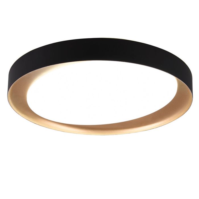Schwarze Deckenlampe Modern, Joas, 24W, warm- bis kaltweiß einstellbare LED, mit Fernbedienung