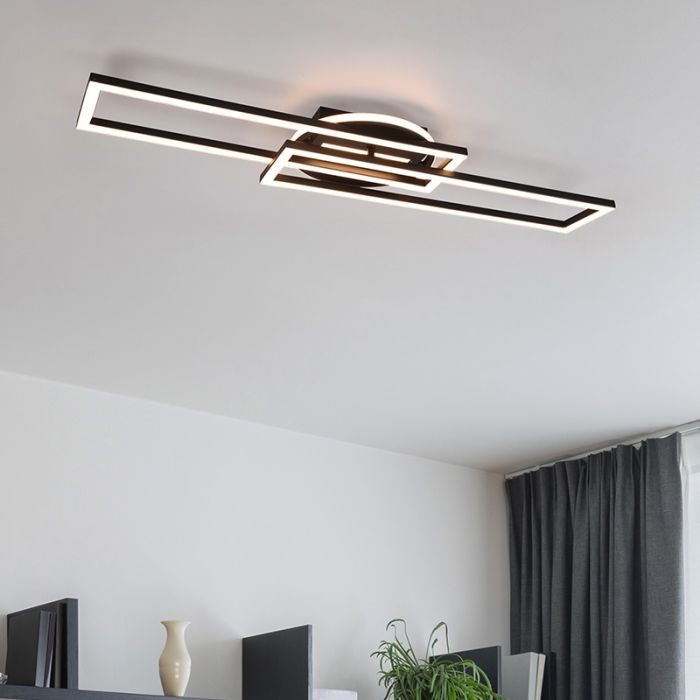 Schwarze Deckenlampe Modern, Jadon, 30W, warm- bis kaltweiß einstellbare LED