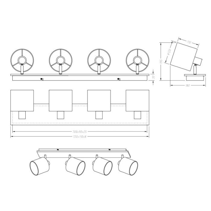 Braune Deckenstrahler Modern, Koge