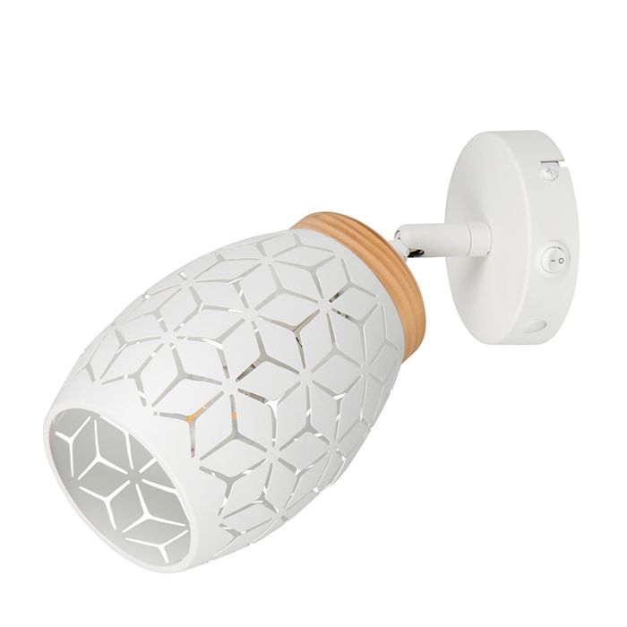 Weiße Wandstrahler Modern, Delana, mit Schalter