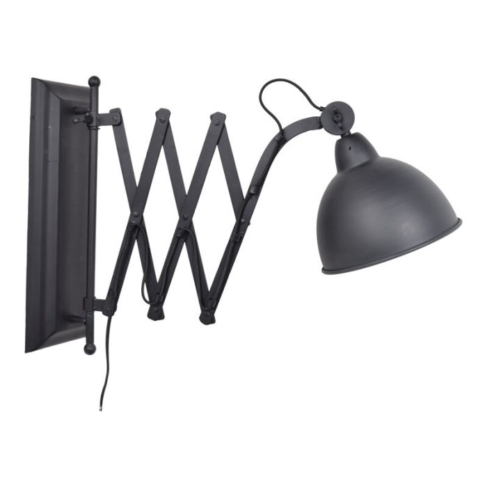 Industrielle Wandleuchte Schwarz, Borani
