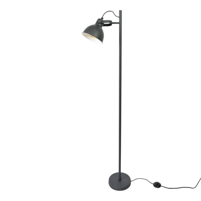 Industrielle Stehlampe Schwarz, Belga, mit Schalter